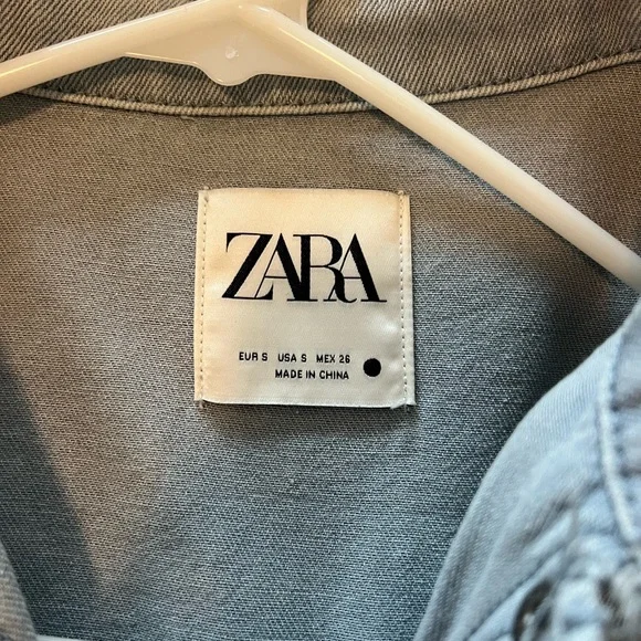 Zara Denim Fringe Shirt - Picture 5 of 7